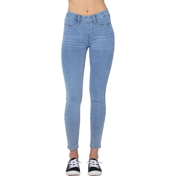 Judy Blue Jeans Judy Blue Pull On Jeggings In Light Wash Size 3 Skinny Fit Mid Rise Elastic